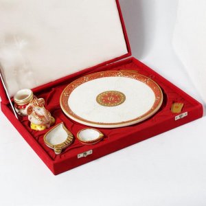 Marble Puja Thali/ Handcrafted Puja Thali/ Festival Gift