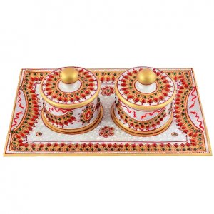 Marble Tray & Containers/ Handcrafted Product/ Home Decor