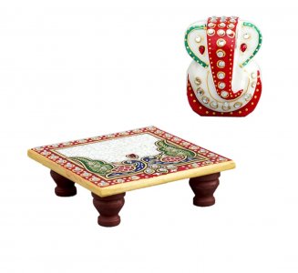 Marble Chowki Ganesha/Handcrafted Products/Corporate Gifts