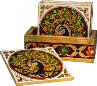 Meenakari Tea Coasters/ Handcrafted Product/Table Decor
