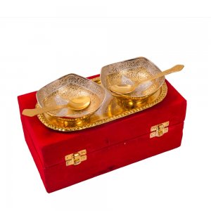 Two Tone Twin Bowl Set Made Of German Silver/Corporate Gifts