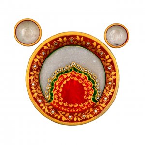 Marble Puja Thali/ Handcrafted Product/ Wedding Return Gifts