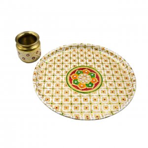 Meenakari Puja Thali with Lota