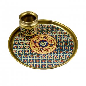 Meenakari Puja Thali with Lota